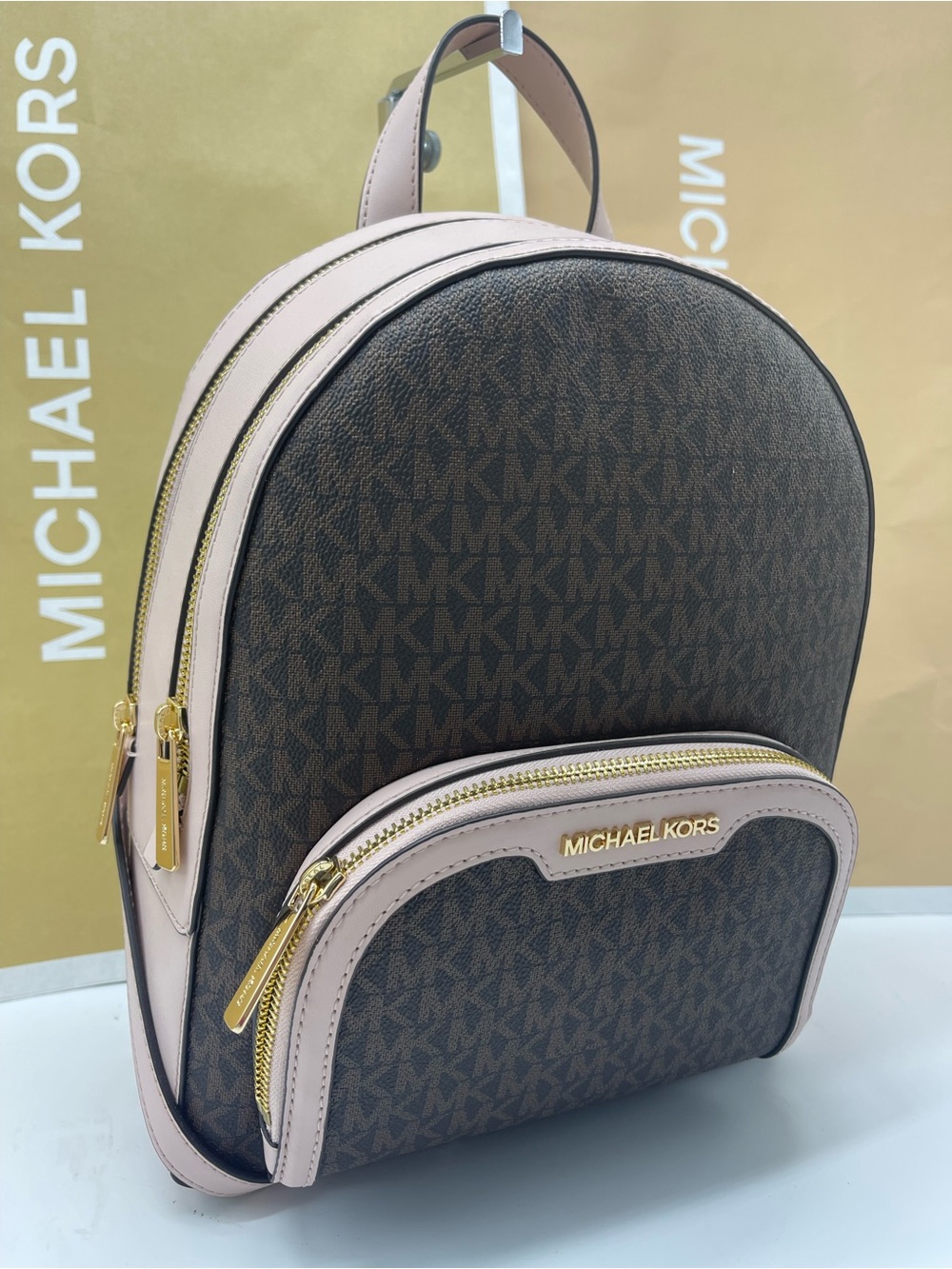 Michael Kors Jaycee Medium Zip Pocket Logo Backpack
Powder Blush 
NWT 
MK